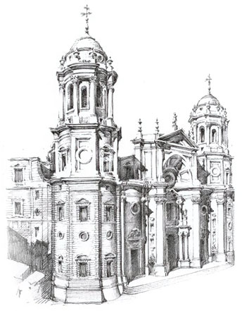 Dibujo Catedral de Cádiz